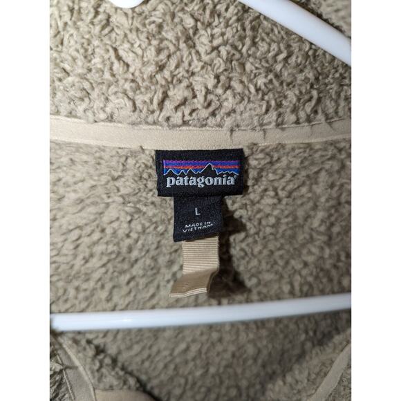 Patagonia Pullover 1/4 Zip Women's Large Beige Sherpa Fleece Los Gatos - Picture 5 of 14